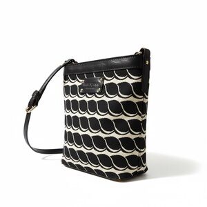 💙 Kate Spade Blue White Scallop Print Crossbody Bag Small Lightweight